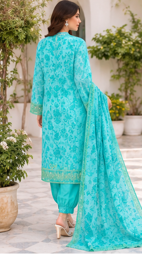 Butterfly Bliss – Stitched 3 Piece Suit