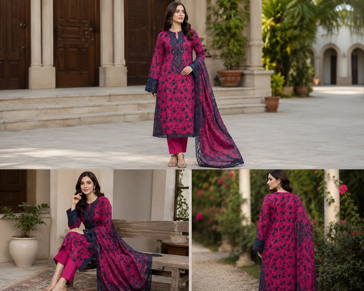 Bossy Bloom Embroidered suit - 3 Piece