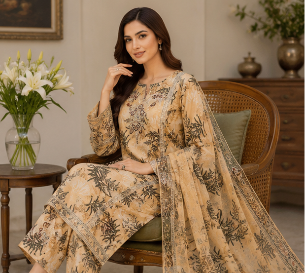Desert Fern – 3 Piece Printed Suit