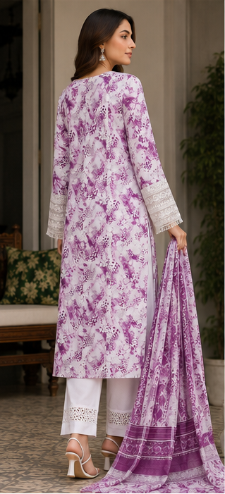 Lavender Bloom – Stitched 3 Piece Suit