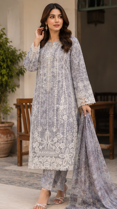 Silver Mist – Stitched 3 Piece Suit