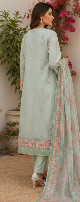 Mint Blossom – Stitched 3 Piece Suit
