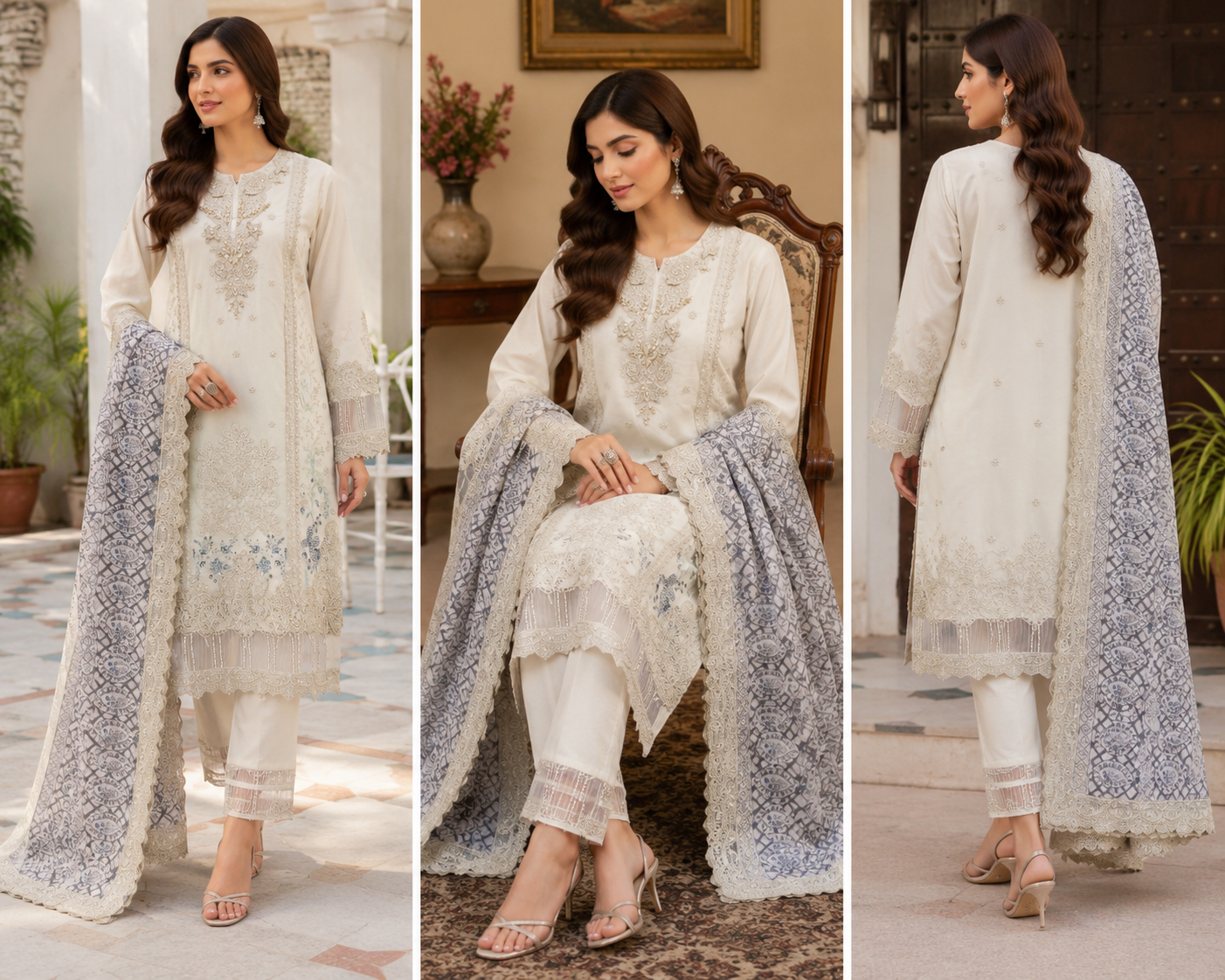 Luxury Embroidered Suit 3-Piece