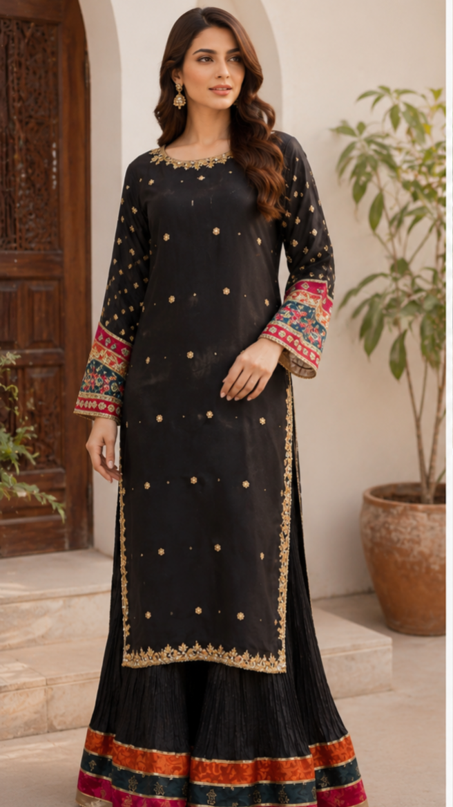 Rainbow Black 3 Piece suit
