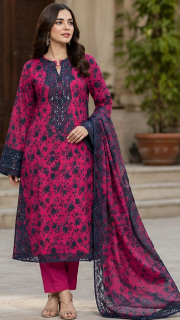 Bossy Bloom Embroidered suit - 3 Piece