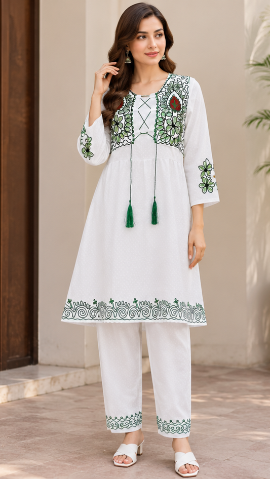 White Embroidered Summer Lawn Suit – 2 Piece