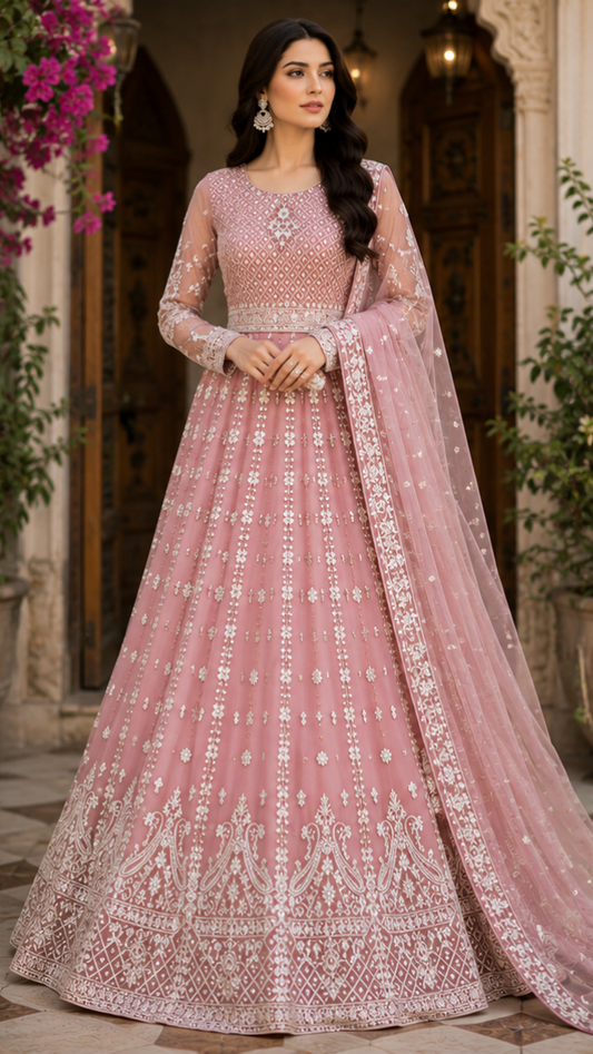 Dusty Rose Embroidered - 3 Piece