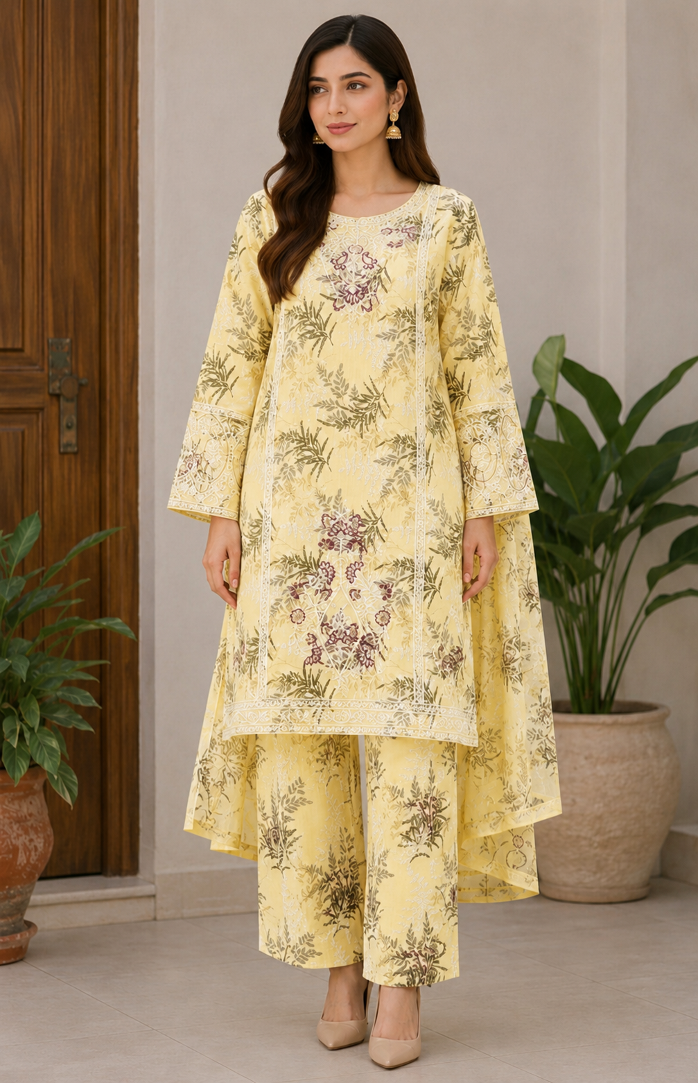Finky  Embroidered Suit - 3 Piece