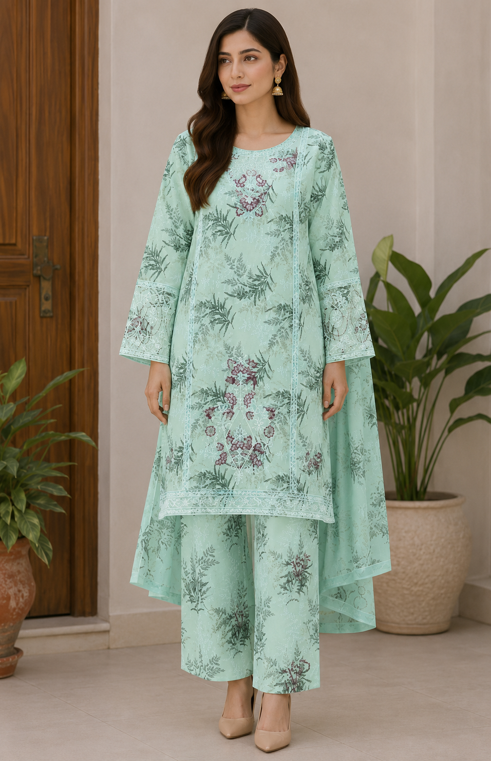 Finky  Embroidered Suit - 3 Piece